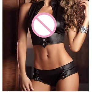 Faux Leather Lingerie Set